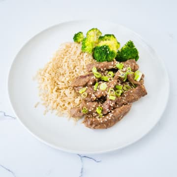 Mongolian Beef with Brown rice and Broccoli
