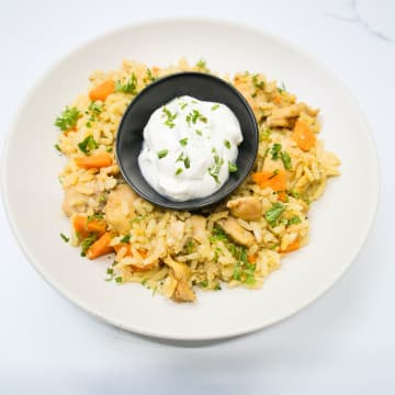 Mediterranean Chicken Rice Pilaf with AthleticsFit Salsa